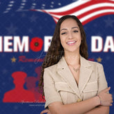 Aperturee - Red Soldier Figure USA Flag Memorial Day Photo Backdrop